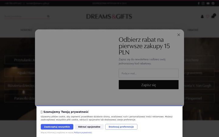Képernyőkép: dreams-gifts.pl