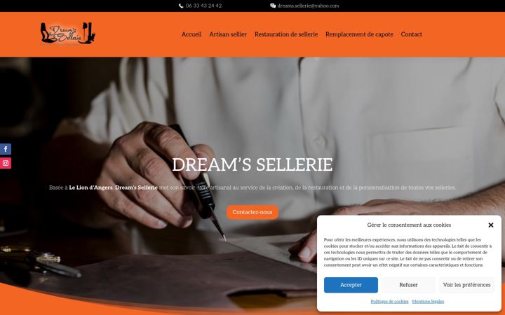 Captura de ecrã de dreams-sellerie.fr