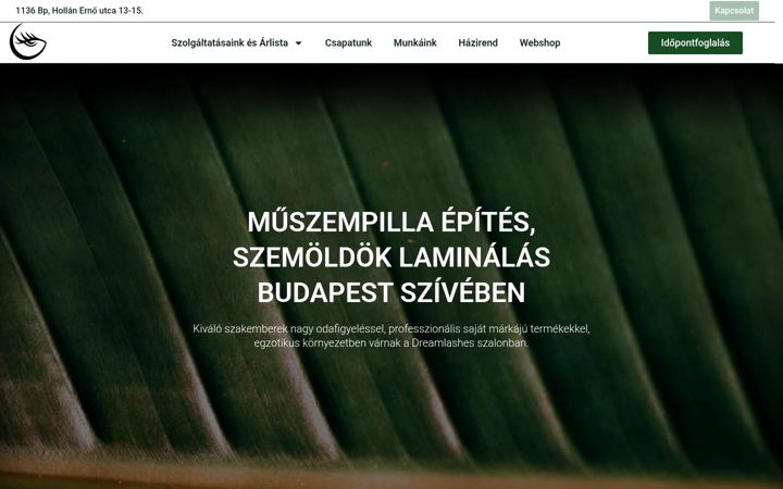 Ekrānuzņēmums no dreamsalon.hu