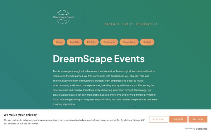 Screenshot of dreamscapeevent.com