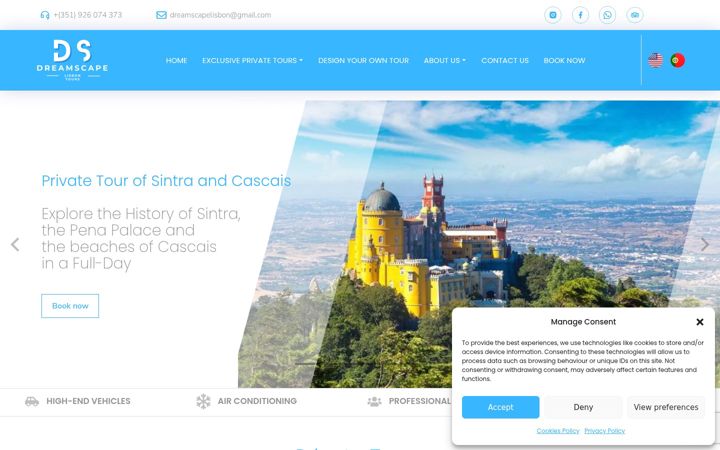 Screenshot of dreamscapelisbontours.com