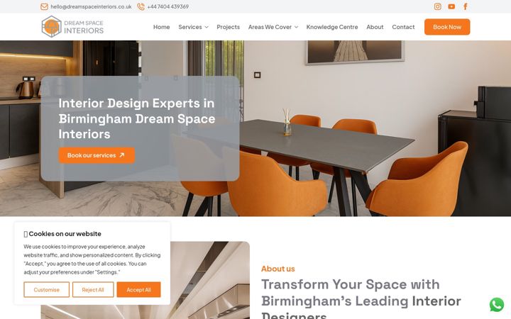 Captură de ecran a dreamspaceinteriors.co.uk
