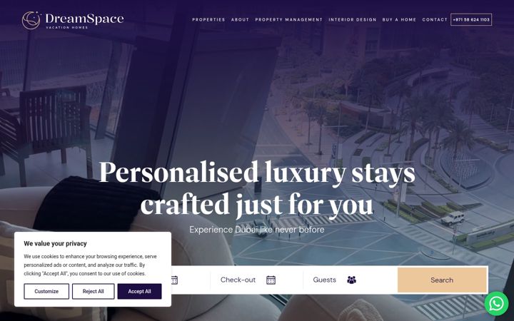 Screenshot of dreamspacevacations.com