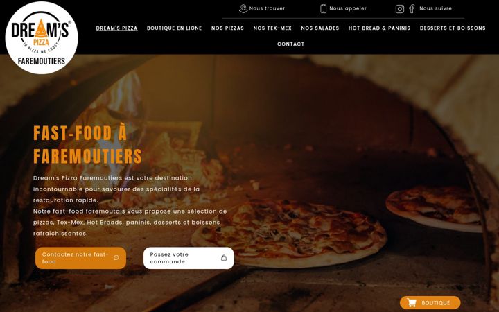 Screenshot of dreamspizzafaremoutiers.fr