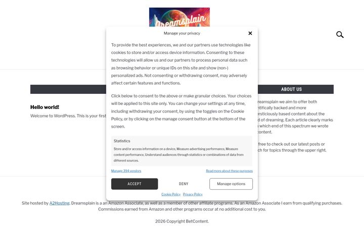 Screenshot of dreamsplain.com