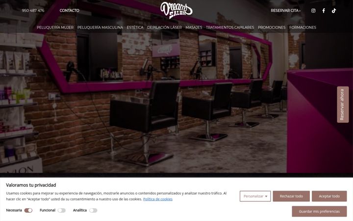 Zrzut ekranu dreamssalon.es