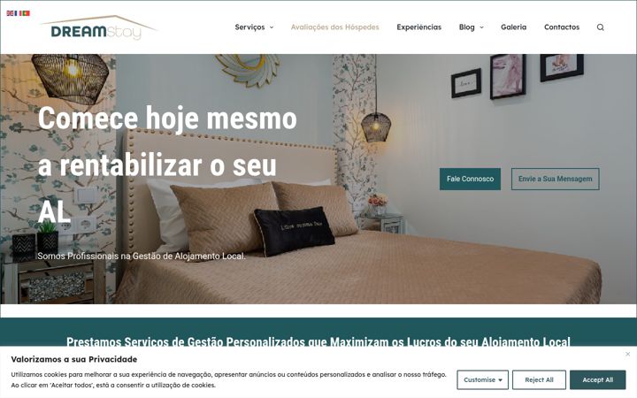 Kuvakaappaus sivustosta dreamstay.pt