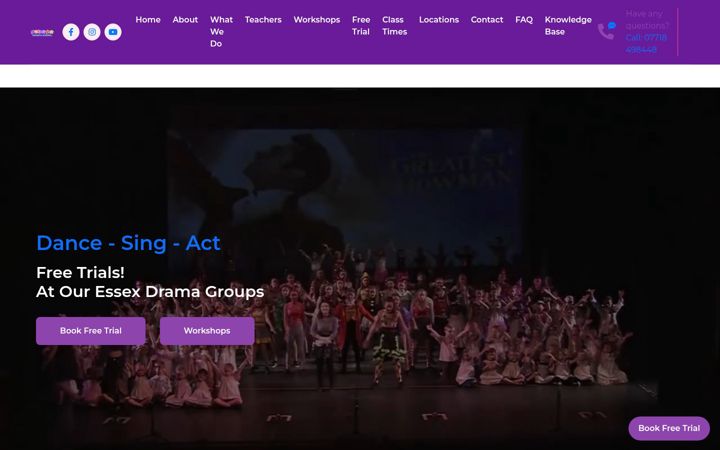 Captură de ecran a dreamstheatreschool.co.uk