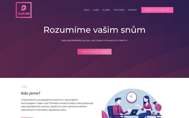 Screenshot stránky dreamstorm.cz