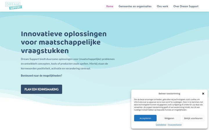 Skärmbild av dreamsupport.nl