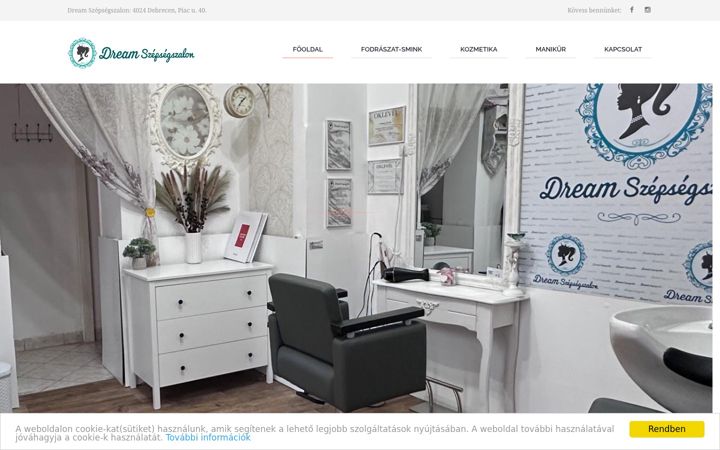 Képernyőkép: dreamszepsegszalon.hu