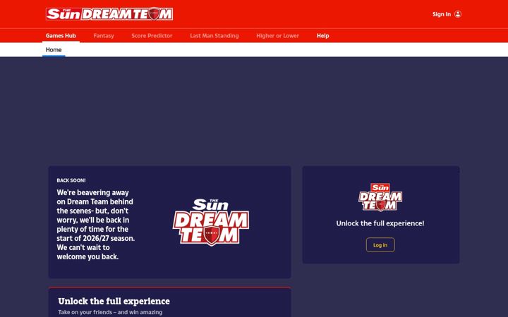 Screenshot of dreamteamfc.com
