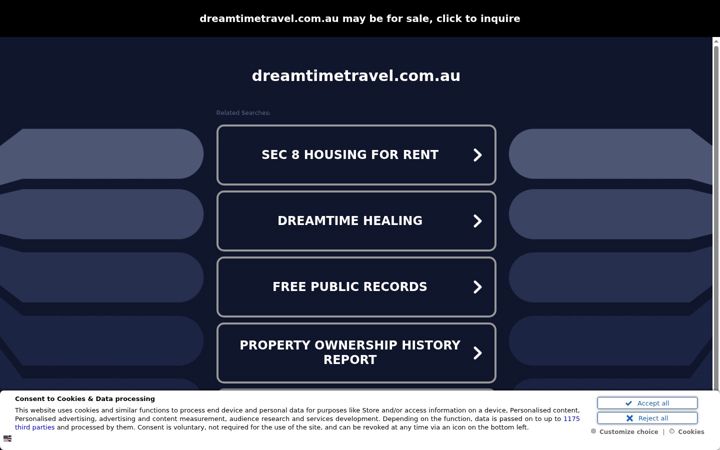 Capture d'écran de dreamtimetravel.com.au