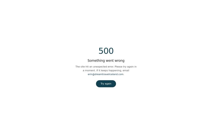 Screenshot of dreamtraveliceland.com