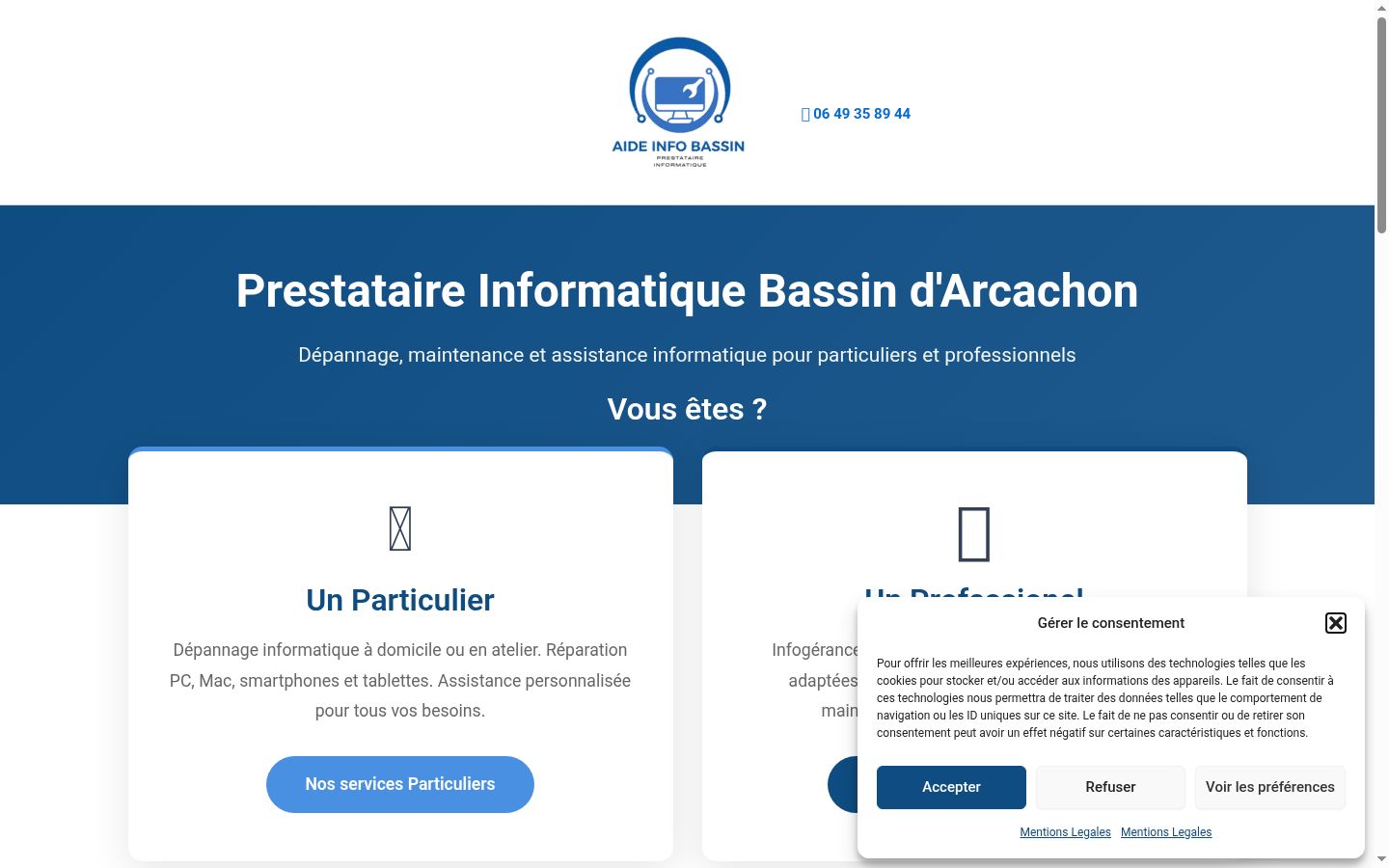 Captură de ecran a bannerului de consimțământ afișat înainte de orice interacțiune