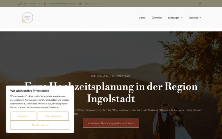 Screenshot of dreamweddings-suzana.de