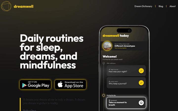 Screenshot of dreamwellbewell.com