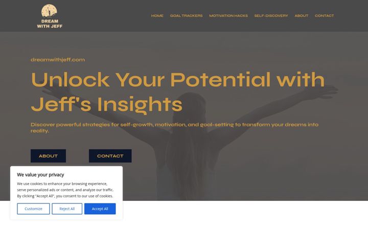 Screenshot of dreamwithjeff.com