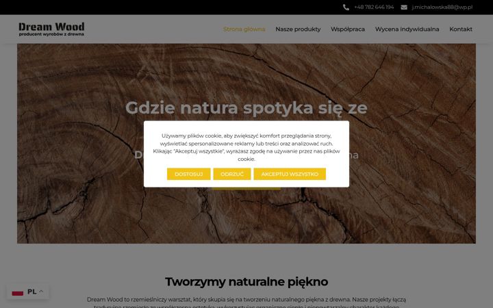 Képernyőkép: dreamwood.com.pl