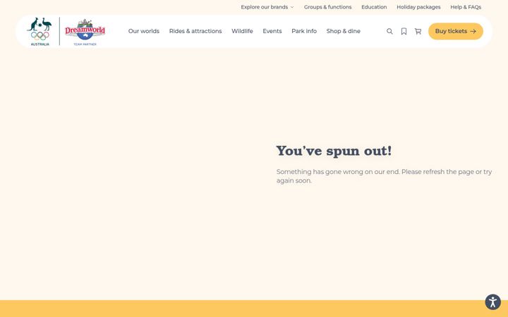 Screenshot of dreamworld.com.au