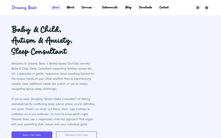 Captură de ecran a dreamybees.co.uk