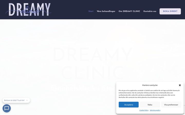 Captură de ecran a dreamyclinicab.se