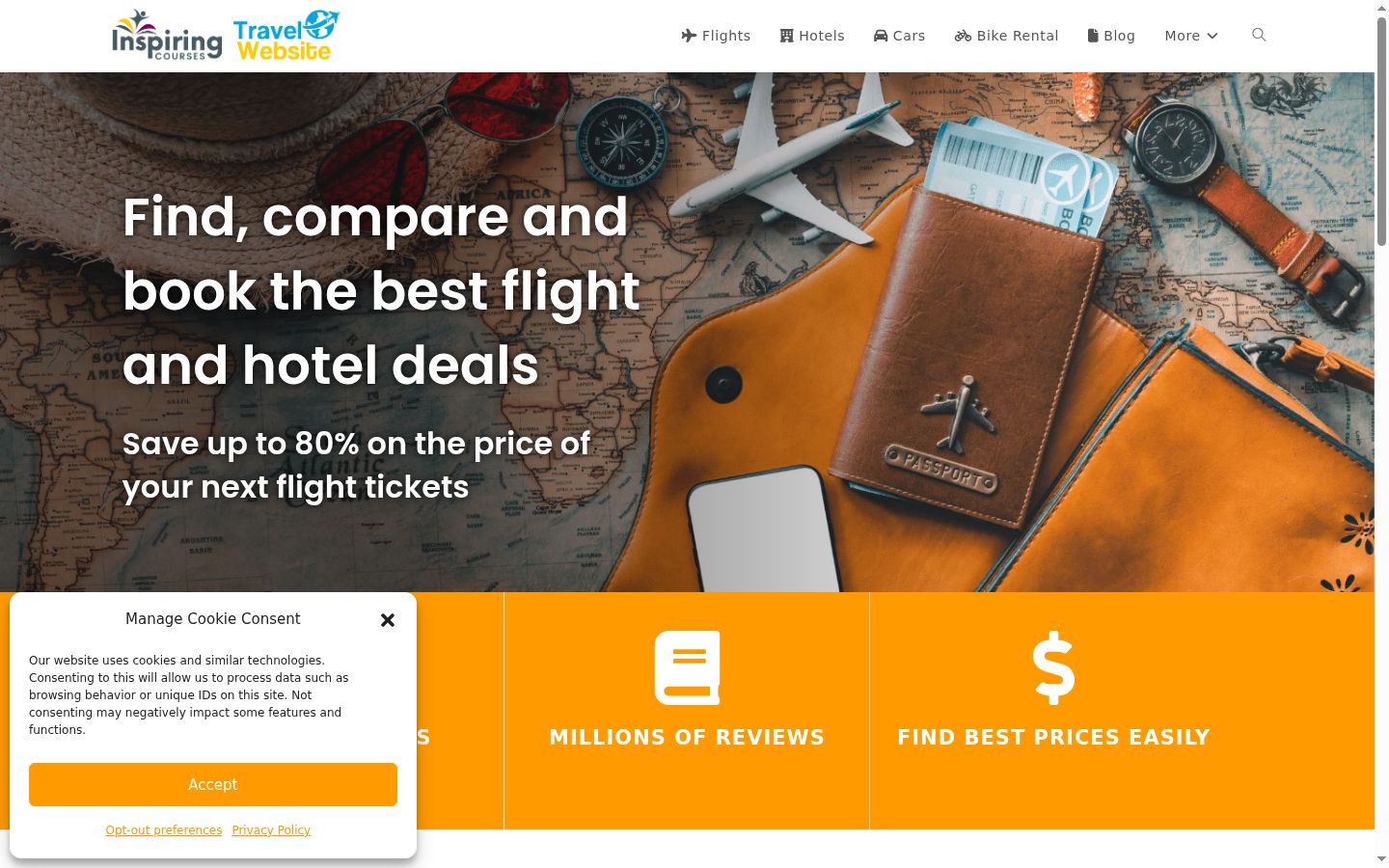 Screenshot of the consent banner shown before any interaction