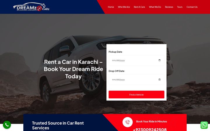 Screenshot of dreamzcarz.pk