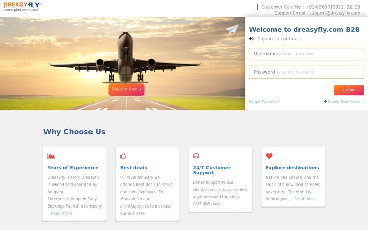 Screenshot of dreasyfly.com