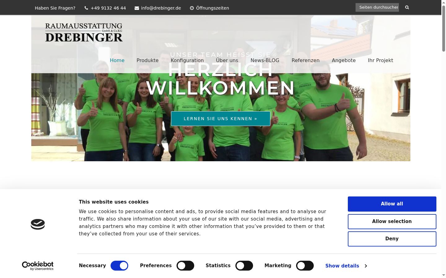 Screenshot of the consent banner shown before any interaction