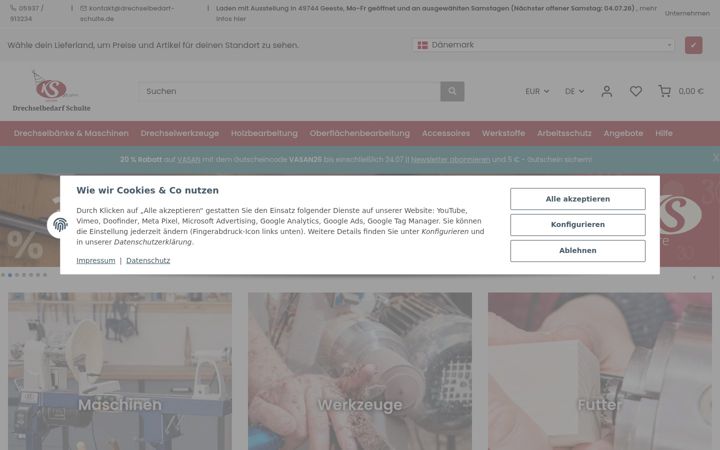 Screenshot of drechselbedarf-schulte.de