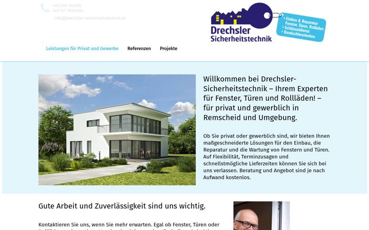 Snímek obrazovky drechsler-sicherheitstechnik.de