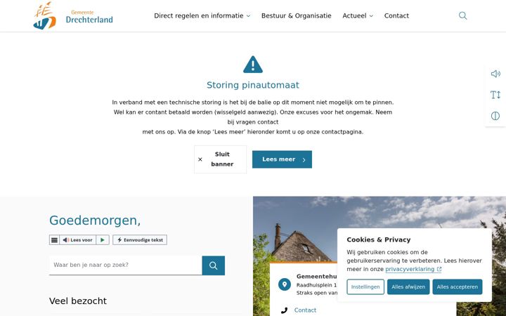Screenshot van drechterland.nl