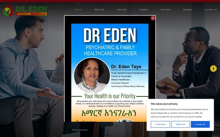 Screenshot of dredenhealthcare.com