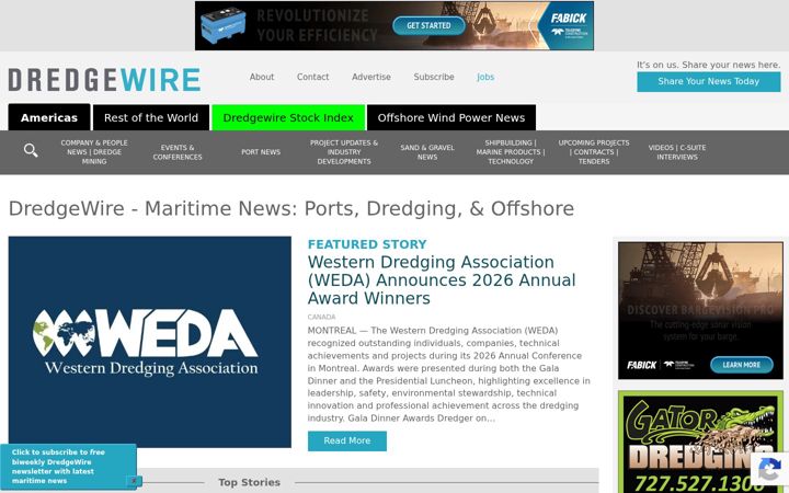 Screenshot of dredgewire.com