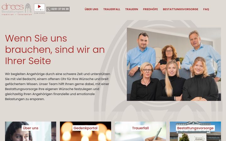 Zrzut ekranu drees-bestattungen.de