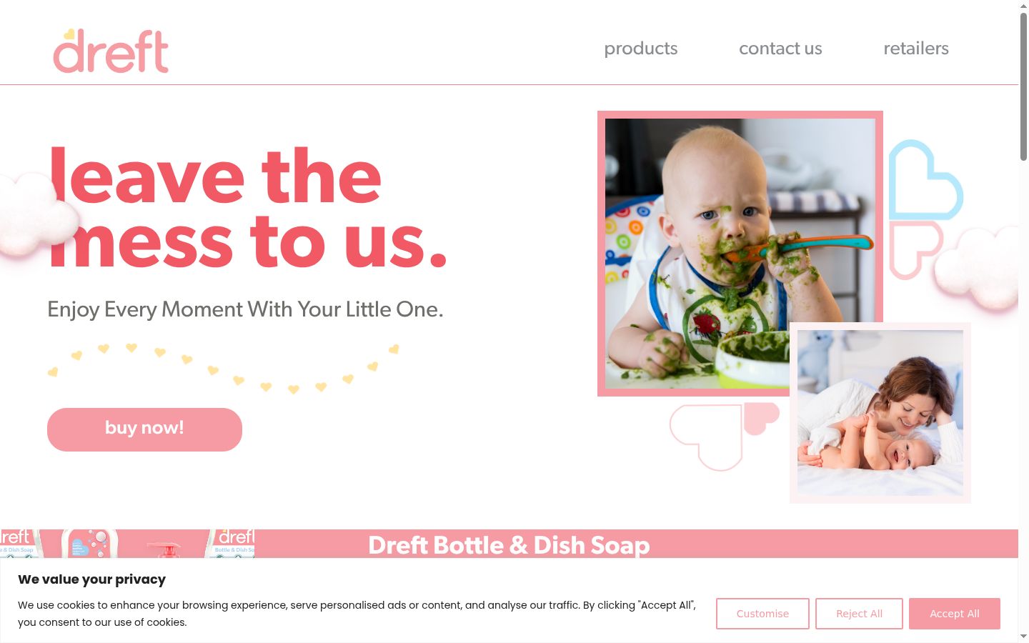 Screenshot of the consent banner shown before any interaction