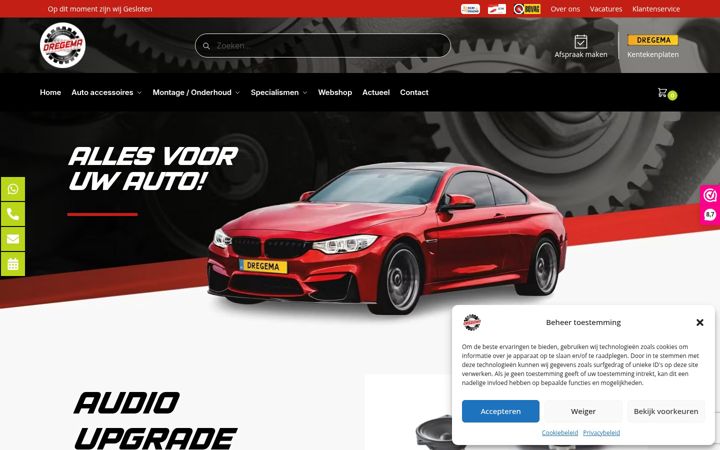 Screenshot of dregema.nl