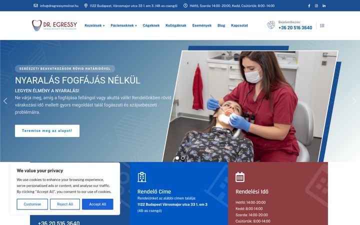 Képernyőkép: dregressymolnar.hu