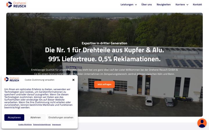 Skjermbilde av dreherei-reusch.de
