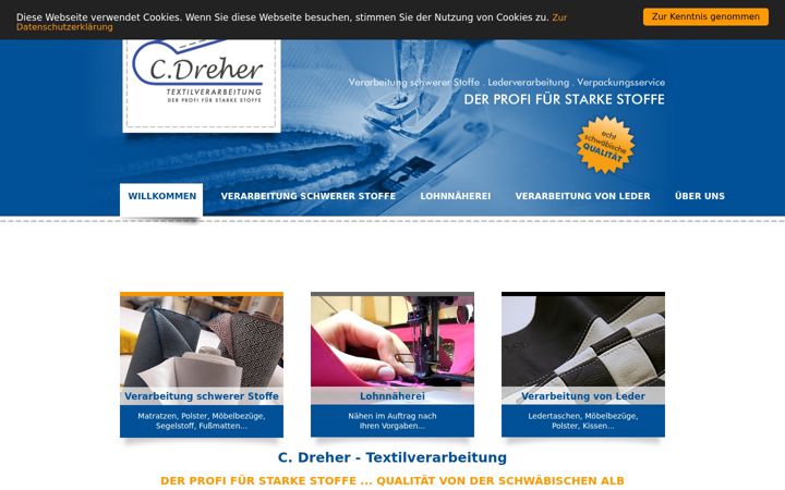 Skjermbilde av drehertextil.de