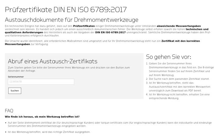 Screenshot of drehmoment-zertifikat.de