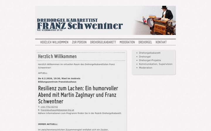 Zrzut ekranu drehorgelkabarett.at