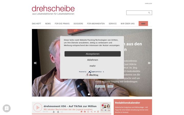 Ekrano kopija drehscheibe.org