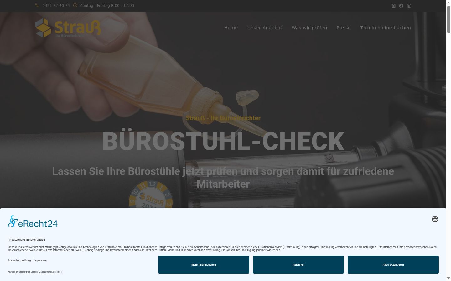 Screenshot of the consent banner shown before any interaction