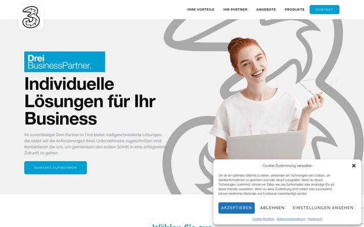 Screenshot of drei-business.com