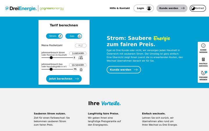 Zrzut ekranu drei-energie.at
