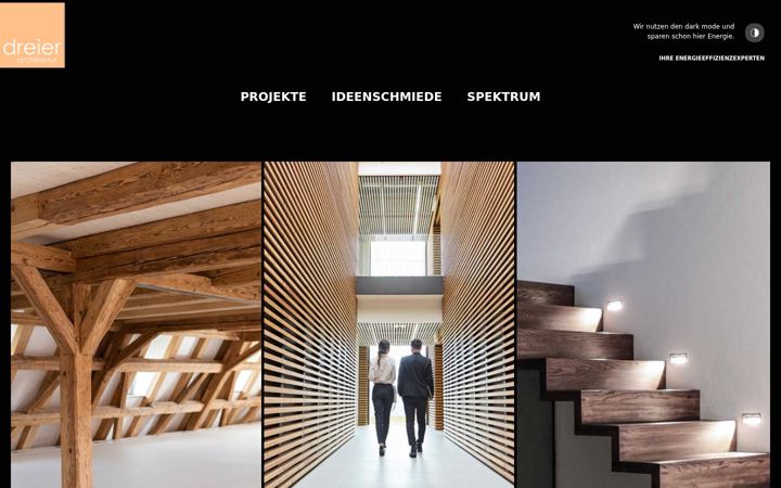 Snímek obrazovky dreierarchitektur.de