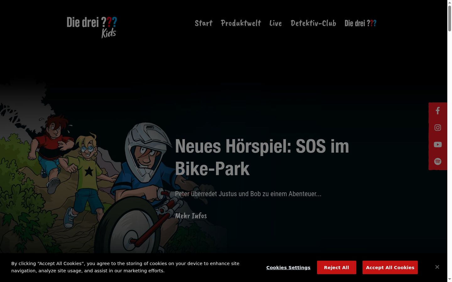 Screenshot des Einwilligungsbanners vor jeglicher Interaktion