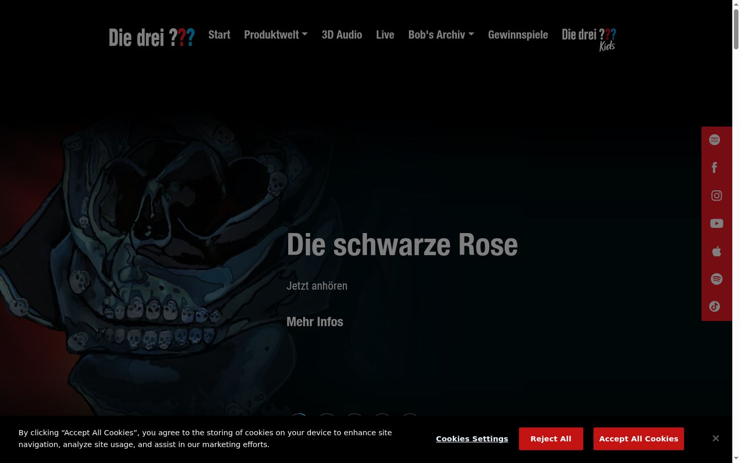 Screenshot des Einwilligungsbanners vor jeglicher Interaktion